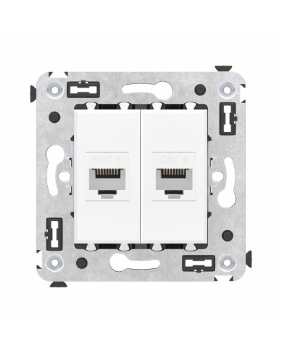 Розетка RJ-45 в стену, кат.6E, Avanti, двойная, белое облако (4400694). Розетка компьютерная. ДКС в Архангельске