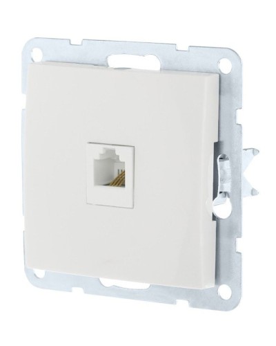 Розетка RJ-45 кат. 5е с накладкой, белый LK60 (866104-1). Розетка компьютерная. Экопласт в Архангельске
