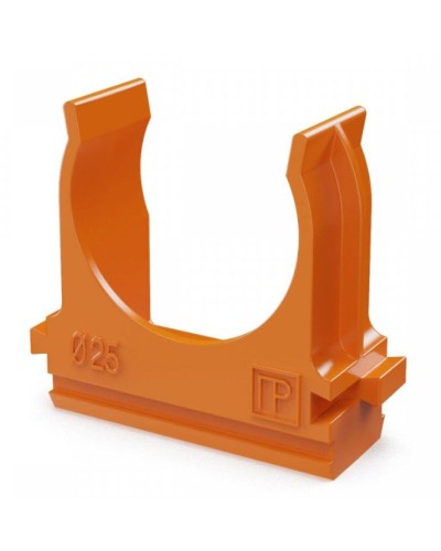 Крепёж-клипса для труб АБС-пластик оранжевая D25 (100 шт) (PR13.0065). Крепление для труб ПВХ. Промрукав в Архангельске