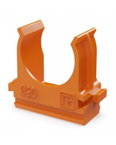 Крепёж-клипса для труб АБС-пластик оранжевая D20 (100 шт) (PR13.0064). Крепление для труб ПВХ. Промрукав в Архангельске