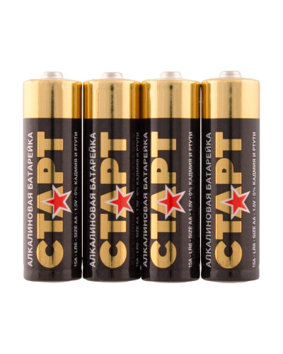 СТАРТ LR6-SH4-BOX (1,5 В, AA, LR6), упак. 4 шт.. Алкалиновые батарейки. СТАРТ в Архангельске